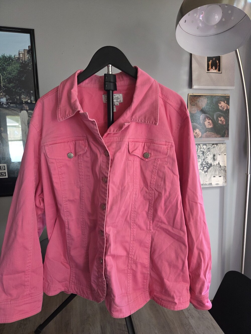 Live a Little Pink Button-Up Jean Jacket